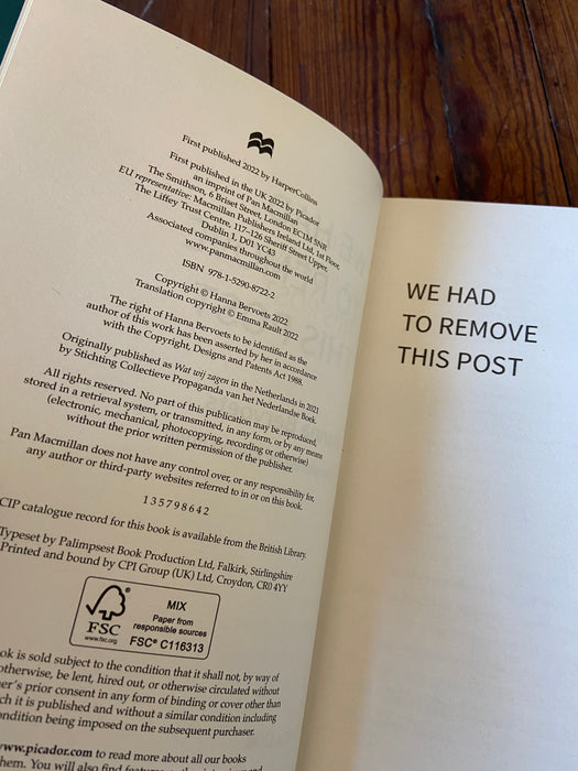 We Had To Remove This Post - Hanna Bervoets